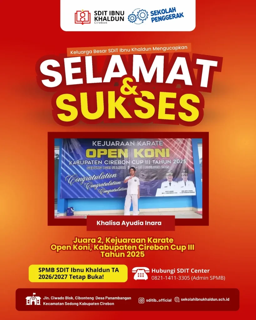 Prestasi Tiada Henti di SDIT Ibnu Khaldun! Γ£¿≡ƒÅåSelamat kepada Khalisa Ayudia Inara atas raihan J