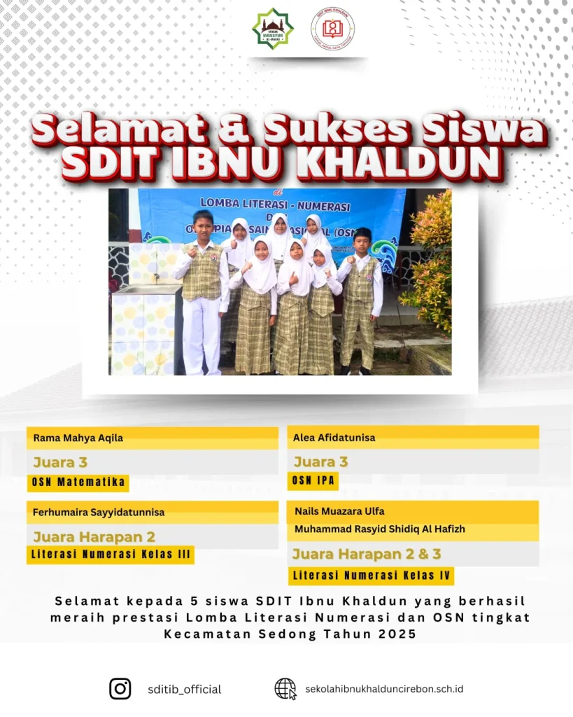 Selamat dan sukses untuk siswa dan siswi SDIT Ibnu Khaldun! ≡ƒÄë≡ƒÄô Semoga ilmu yang didapat menja