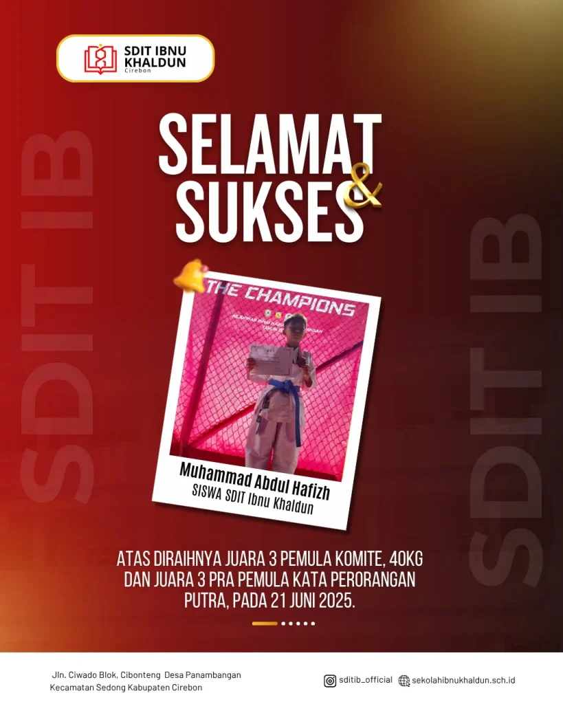 ≡ƒÄë SELAMAT & SUKSES ≡ƒÄë≡ƒæÅ Alhamdulillah, selamat kepada Muhammad Abdul Hafizh ≡ƒÑï siswa SDIT Ibnu