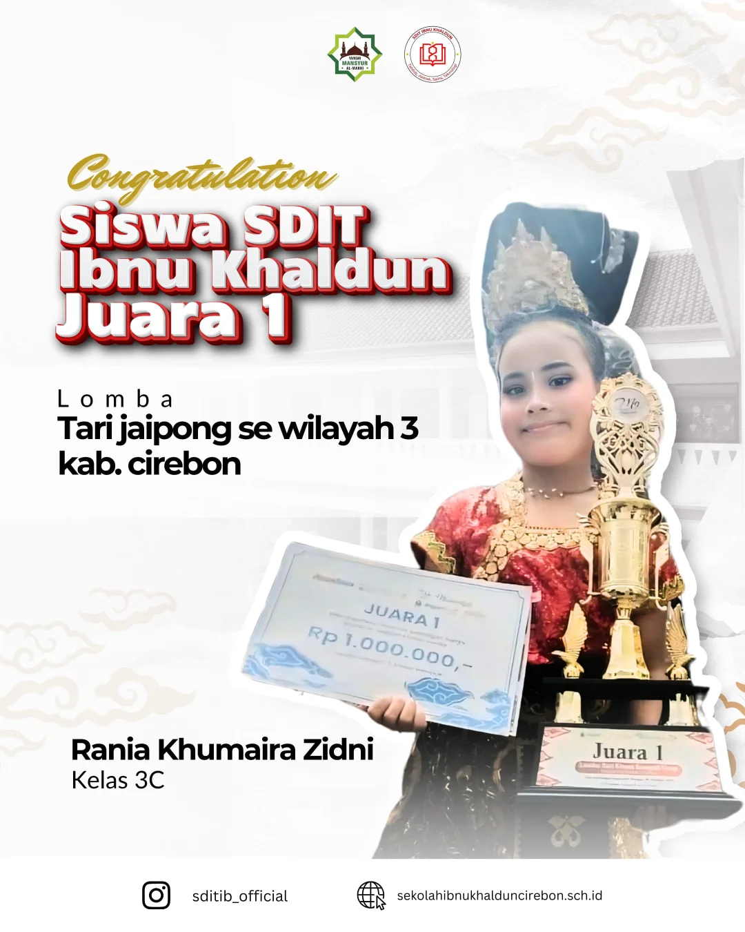 ≡ƒÄëΓ£¿ Selamat! Γ£¿≡ƒÄë≡ƒöÑ≡ƒÅå Siswa SDIT Ibnu Khaldun berhasil meraih Juara 1 ≡ƒÅà dalam Lomba Tari Jaipon